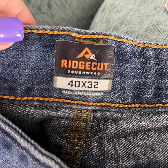 Ridgecut blue jeans work wear carpenters pants 42x32 denim relaxed fit - Picture 5 of 15